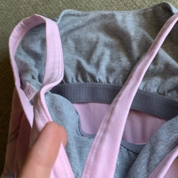 Adidas Pink Climalite Yoga Tank Racerback with Grey Shelf Bra - Picture 6 of 9